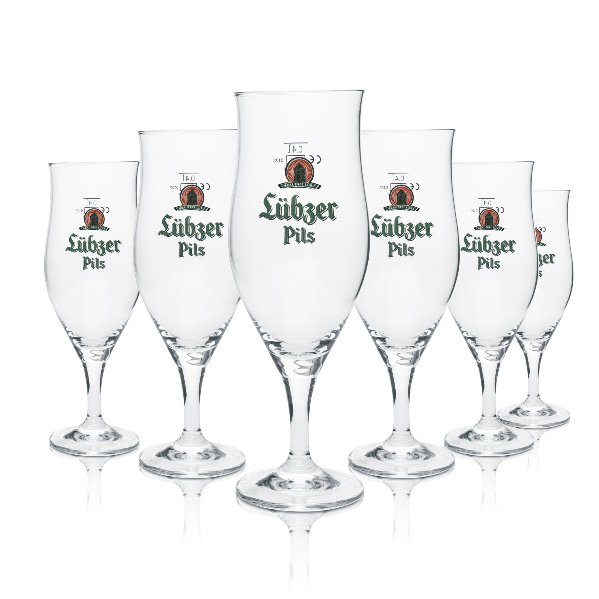 6 bicchieri da birra Lübz 0,4 l Pils Ritzenhoff