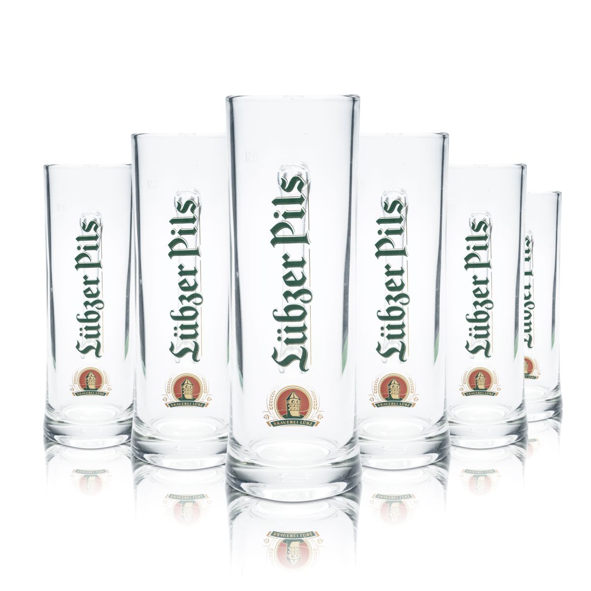 6 bicchieri da birra Lübzer 0,5 l boccale Pils bicchiere con manico boccale Seidel set di bicchieri birrificio