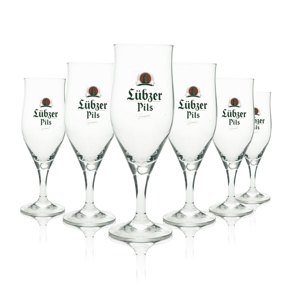 6 bicchieri da birra Lübzer Pils 0,3 l Ritzenhoff bicchieri tulipano con stelo Birrificio