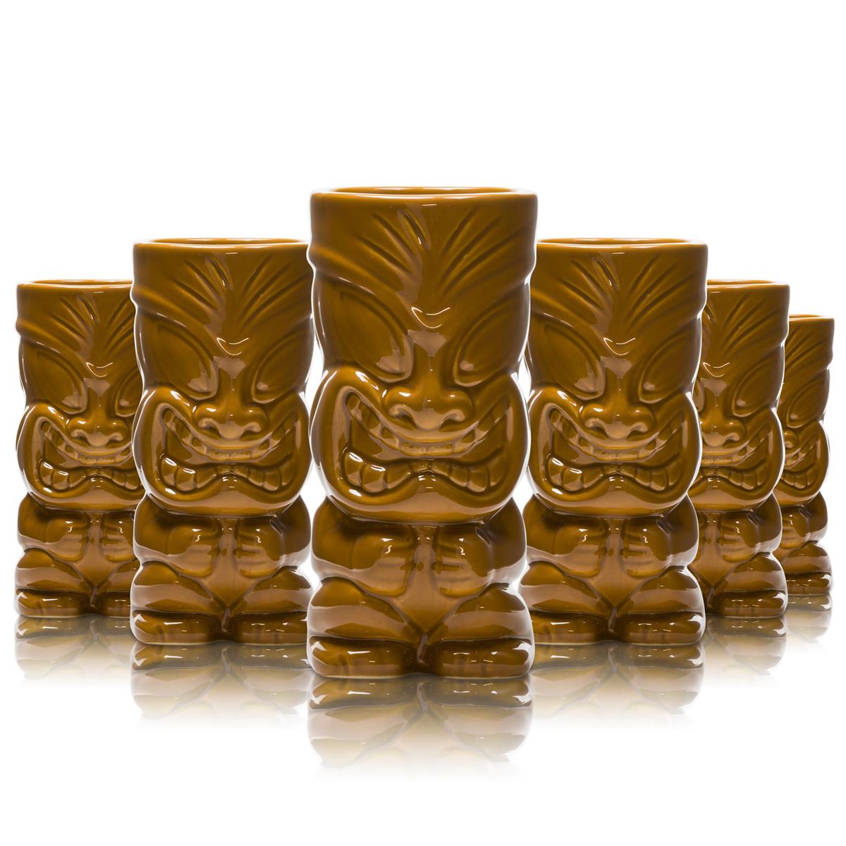 6x bicchieri da rum Mahiki in ceramica marrone