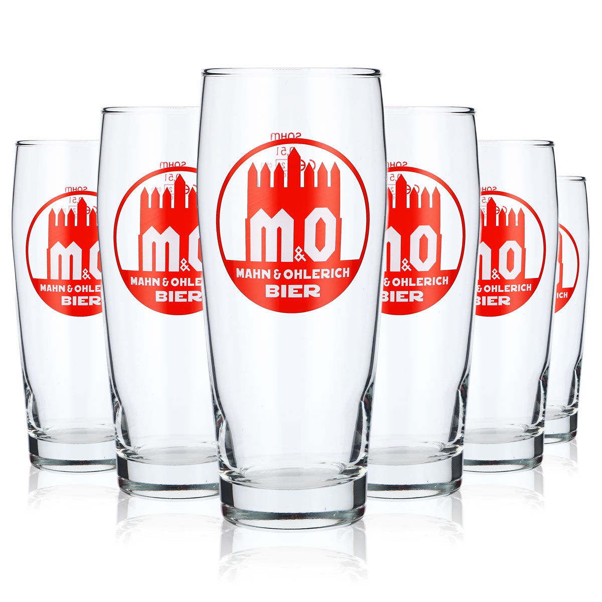6 bicchieri da birra Mahn & Ohlerich da 0,5 l con logo Willi-Becher in arancione Sahm – Vista 5