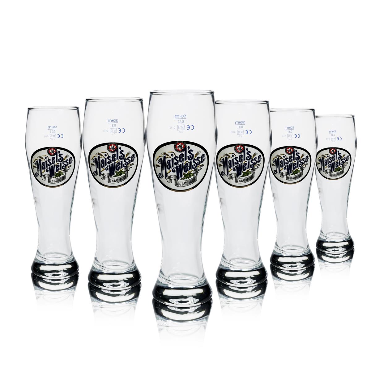 6 bicchieri da birra Maisels Weisse Weißbier 0,3 l Hefe Kristall Weizen Gastro calibrati – Vista 2