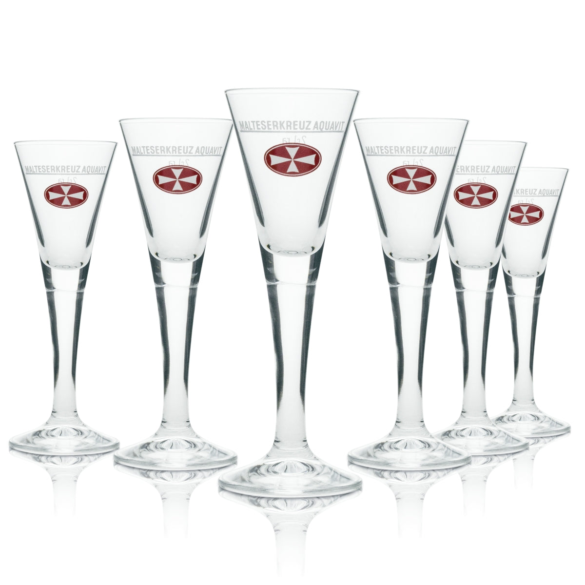 6 bicchierini da shot in vetro con croce maltese 2 cl