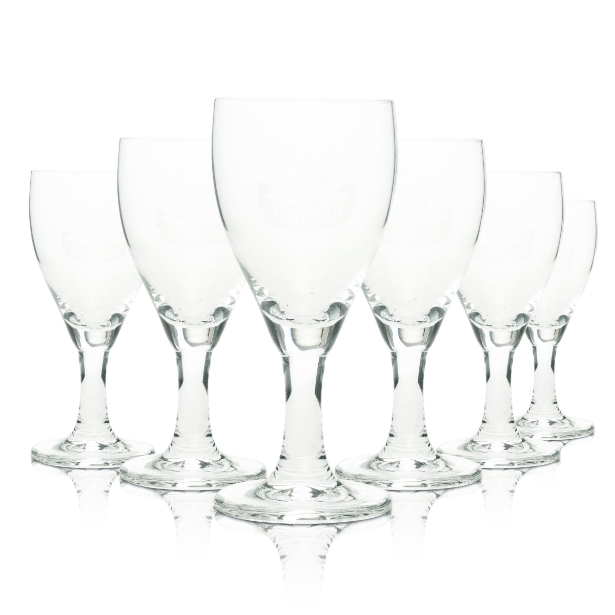 6x Margon Bicchiere in vetro stilizzato Logo bianco Ritzenhoff