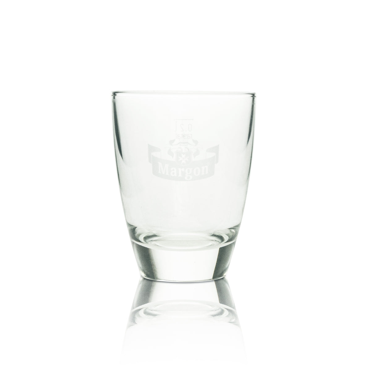 6 bicchieri tumbler Margon in vetro 0,2 l con logo bianco – Vista 2