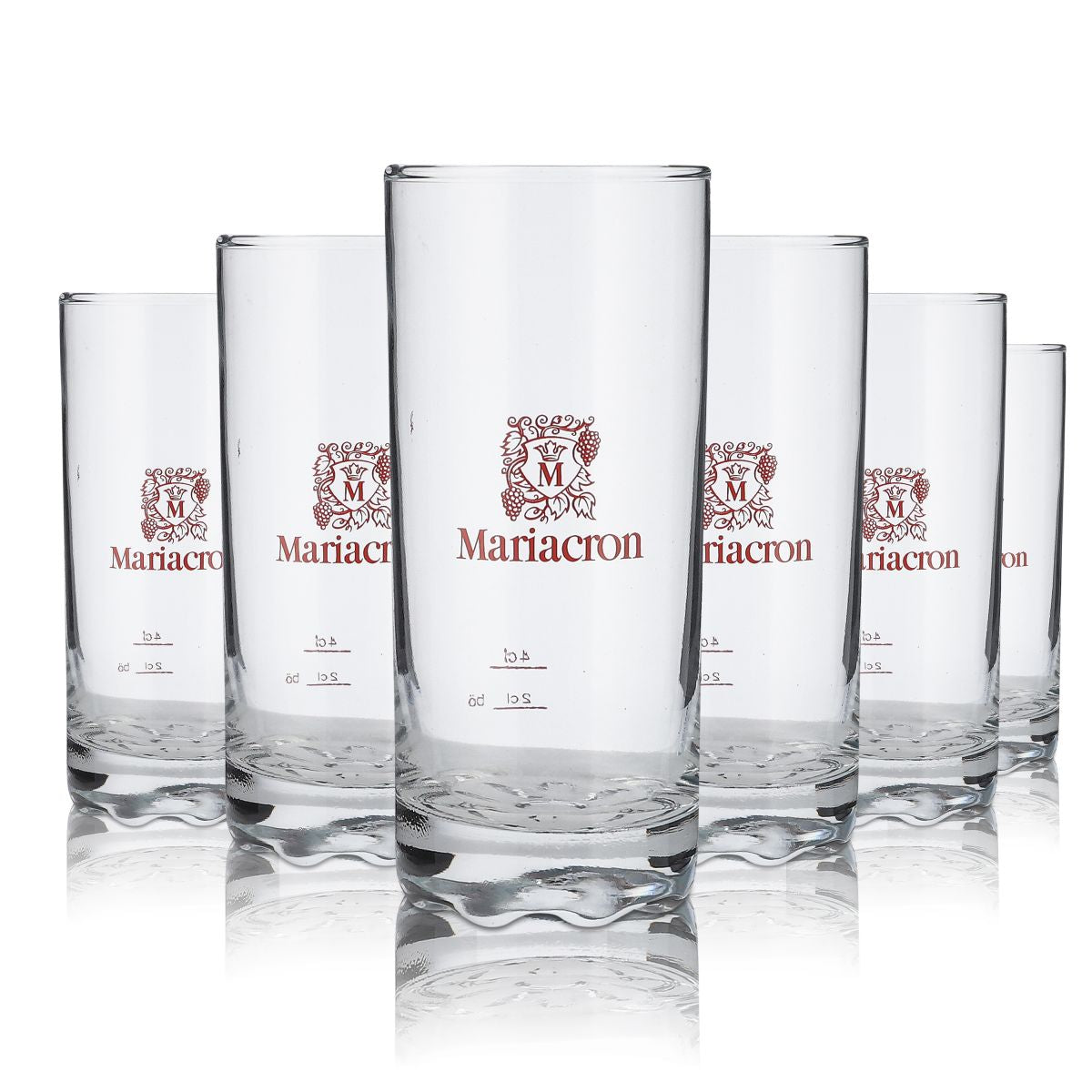 6x Mariacron Bicchiere da brandy Bicchiere da long drink con stemma rosso 2 cl/4 cl