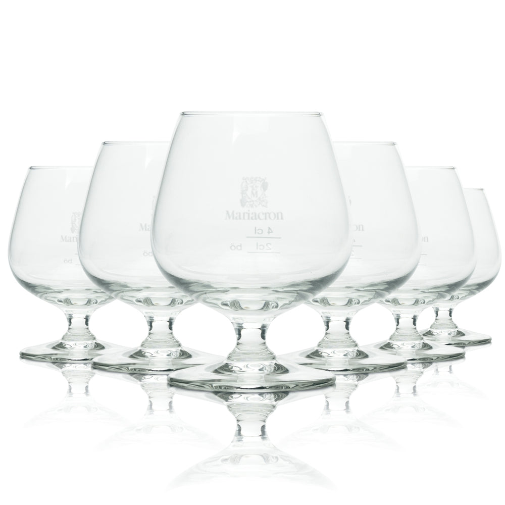 6 bicchieri da brandy Mariacron con palloncino e linea di livello, bicchieri da degustazione, bar
