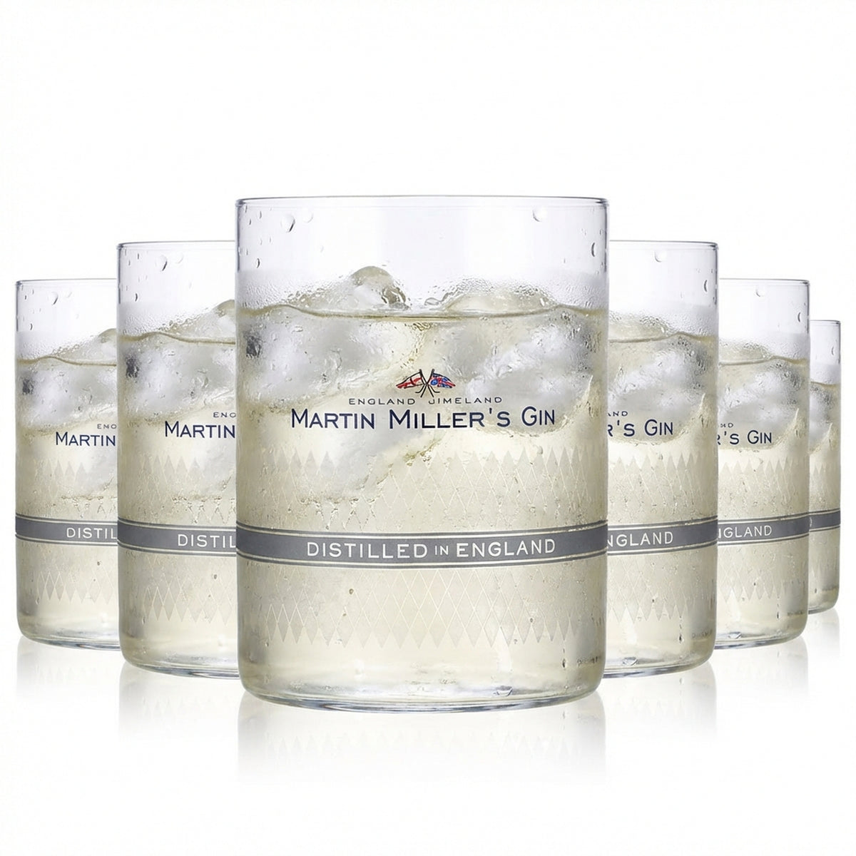 6 bicchieri da gin Martin Miller's da 0,46 l Tumbler Bicchieri da gin Motivo satinato