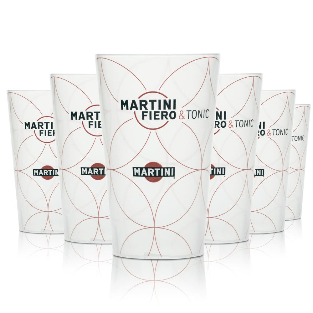 6 bicchieri Martini 0,33 l in plastica rigida riutilizzabili Fiero Tonic