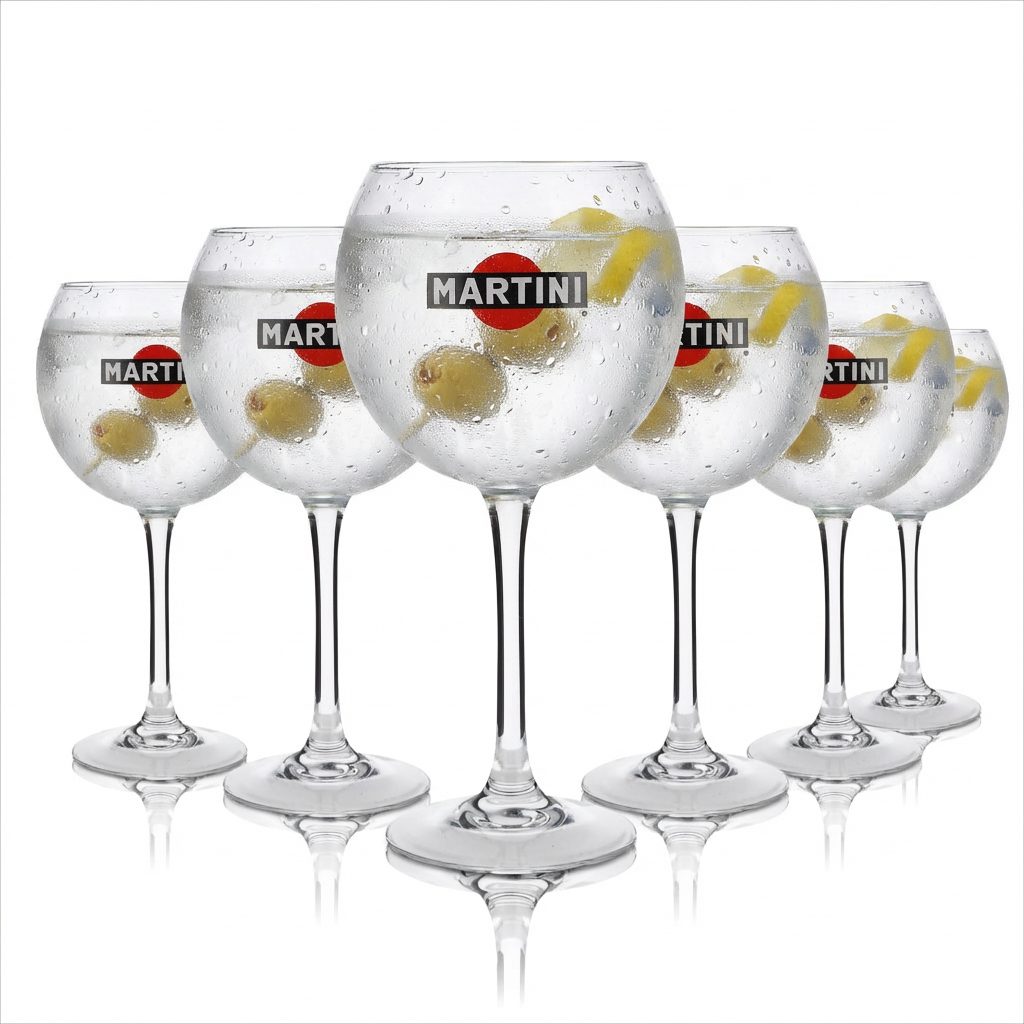 6 bicchieri da Martini 0,47 l a forma di palloncino con stelo e calice, bicchieri da cocktail long drink per la ristorazione