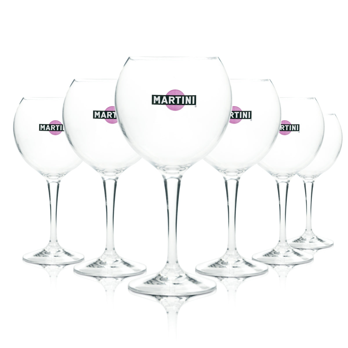 6 bicchieri in plastica Martini da 0,3 l, forma a palloncino, riutilizzabili, per giardino, campeggio e bar all'aperto