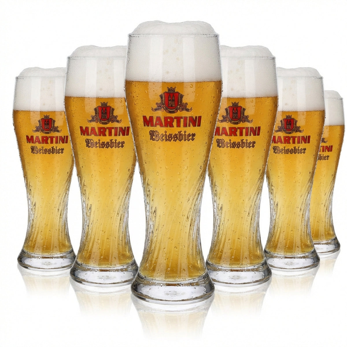6 bicchieri da birra Martini Weissbier da 0,3 l Bicchieri da birra Bicchieri da birra Weizenbier con rilievo