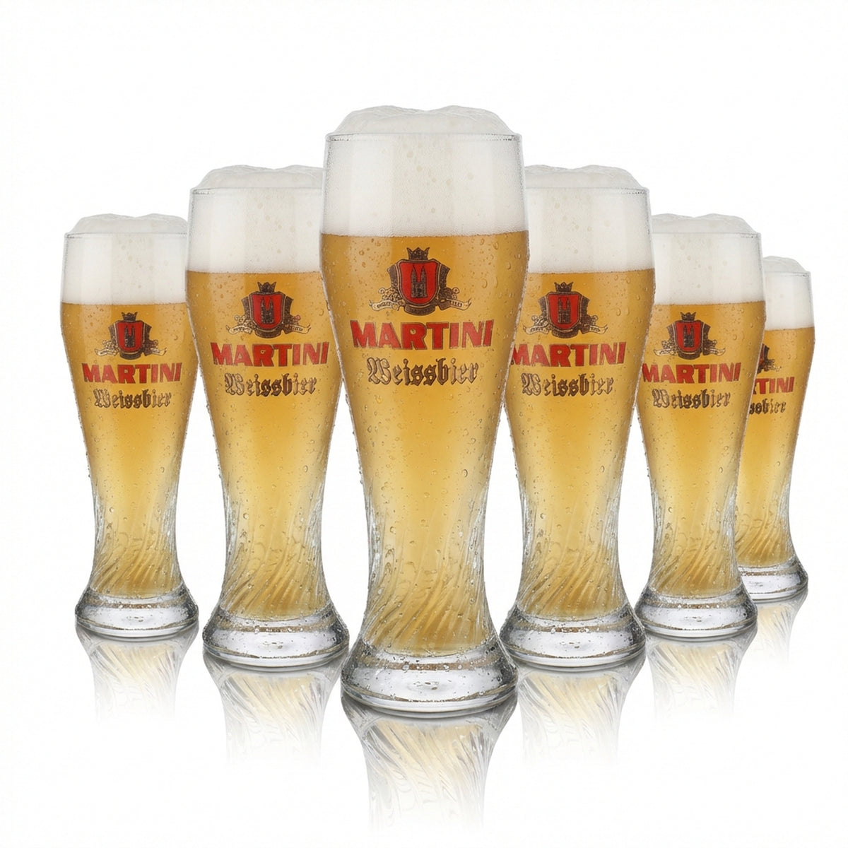 6 bicchieri da birra Martini Weissbier da 0,5 l Bicchieri da birra Bicchieri da birra Weizenbier con rilievo