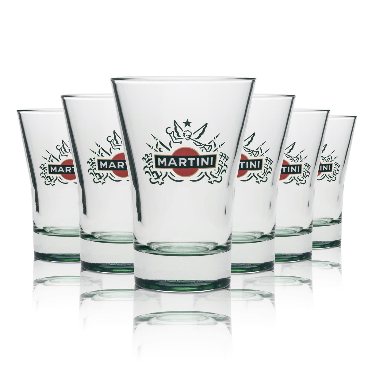 6 bicchieri tumbler Martini Wermut 31 cl con fondo verde