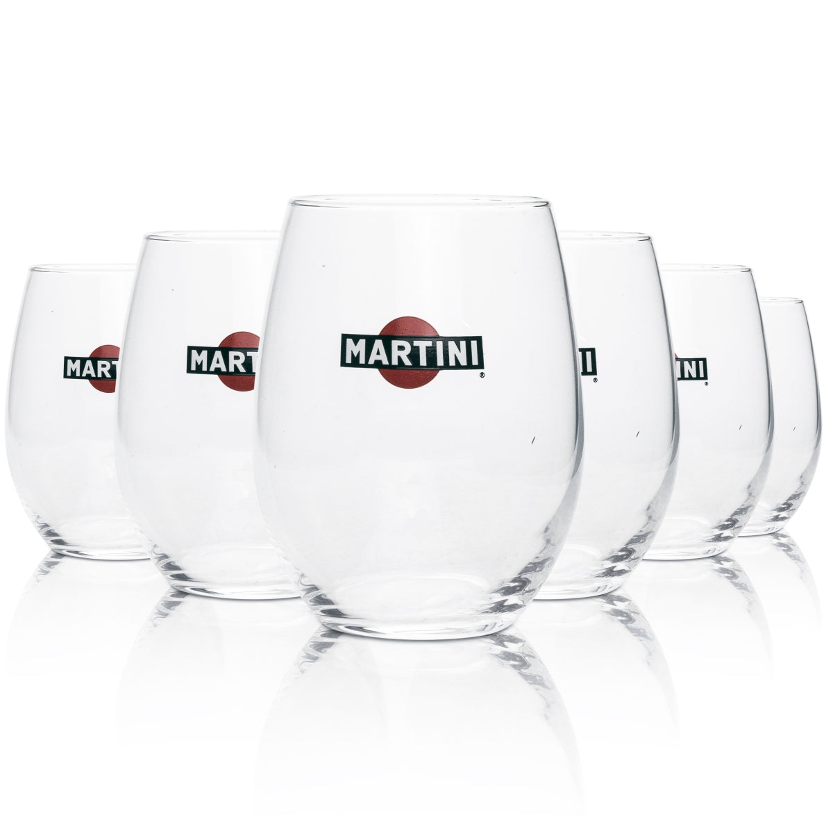 6 bicchieri tumbler Martini Wermut con logo semplice