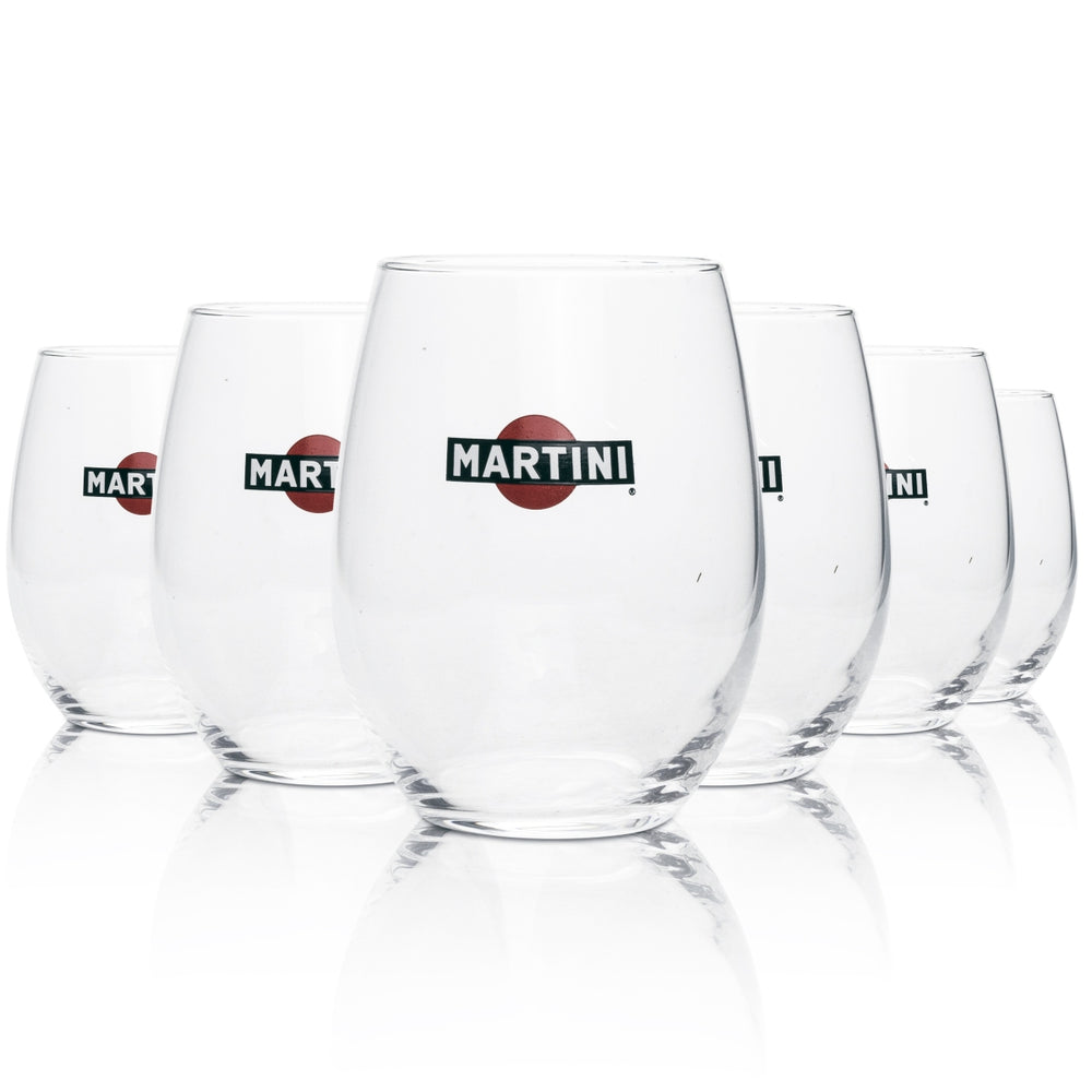 6 bicchieri tumbler Martini Wermut con logo semplice