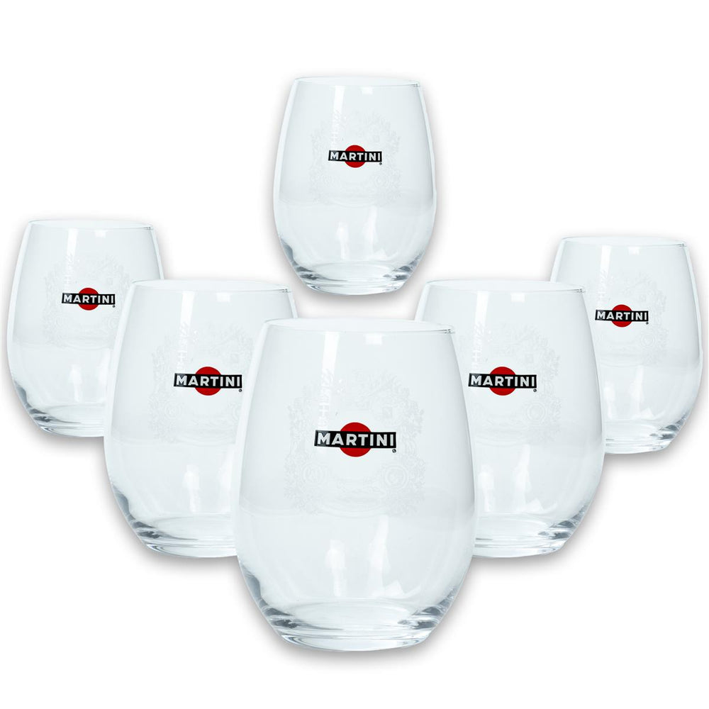 6 bicchieri tumbler Martini Wermut Prosecco 44,5 cl