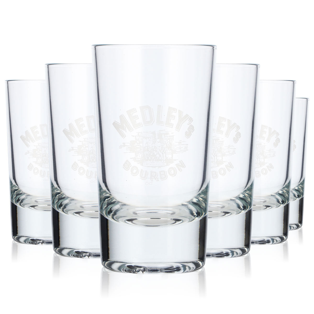 6 bicchieri da whisky Medley's 2 cl/4 cl Bicchieri da whisky Tumbler Logo bianco Böckling