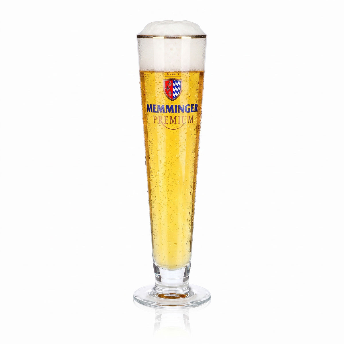 6 bicchieri da birra Memminger da 0,3 l, modello "Pokal", versione Premium con bordo dorato, Rastal (set da 6) – Vista 2