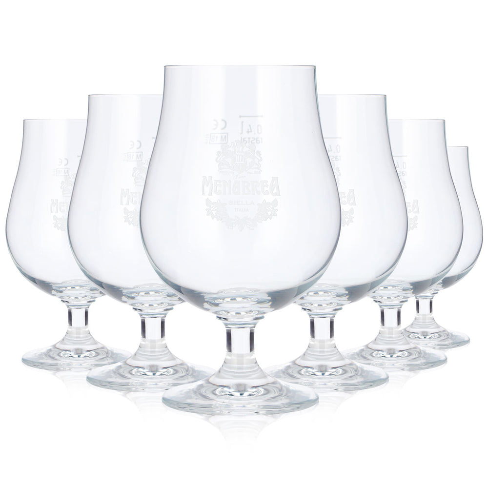 6 bicchieri da birra Menabrea da 0,4 l, modello Rastal Lüttich (set da 6)