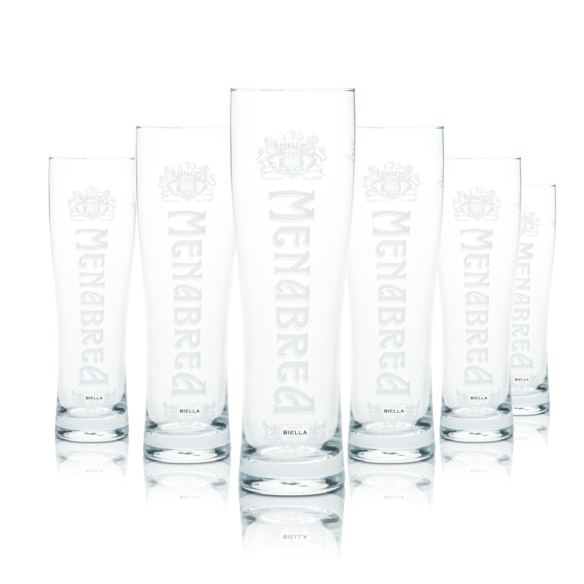 6 bicchieri Menabrea 0,3 l birra lager Birra Pokal bicchieri Forst Birrificio Italia Biella