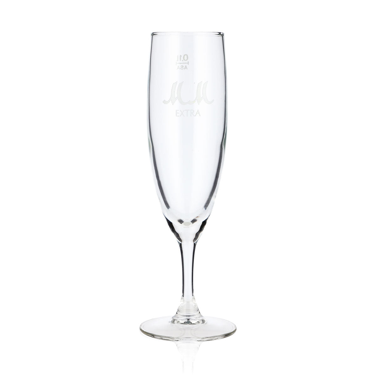 6 bicchieri da spumante MM Extra da 0,1 l con logo bianco (set da 6) – Vista 2