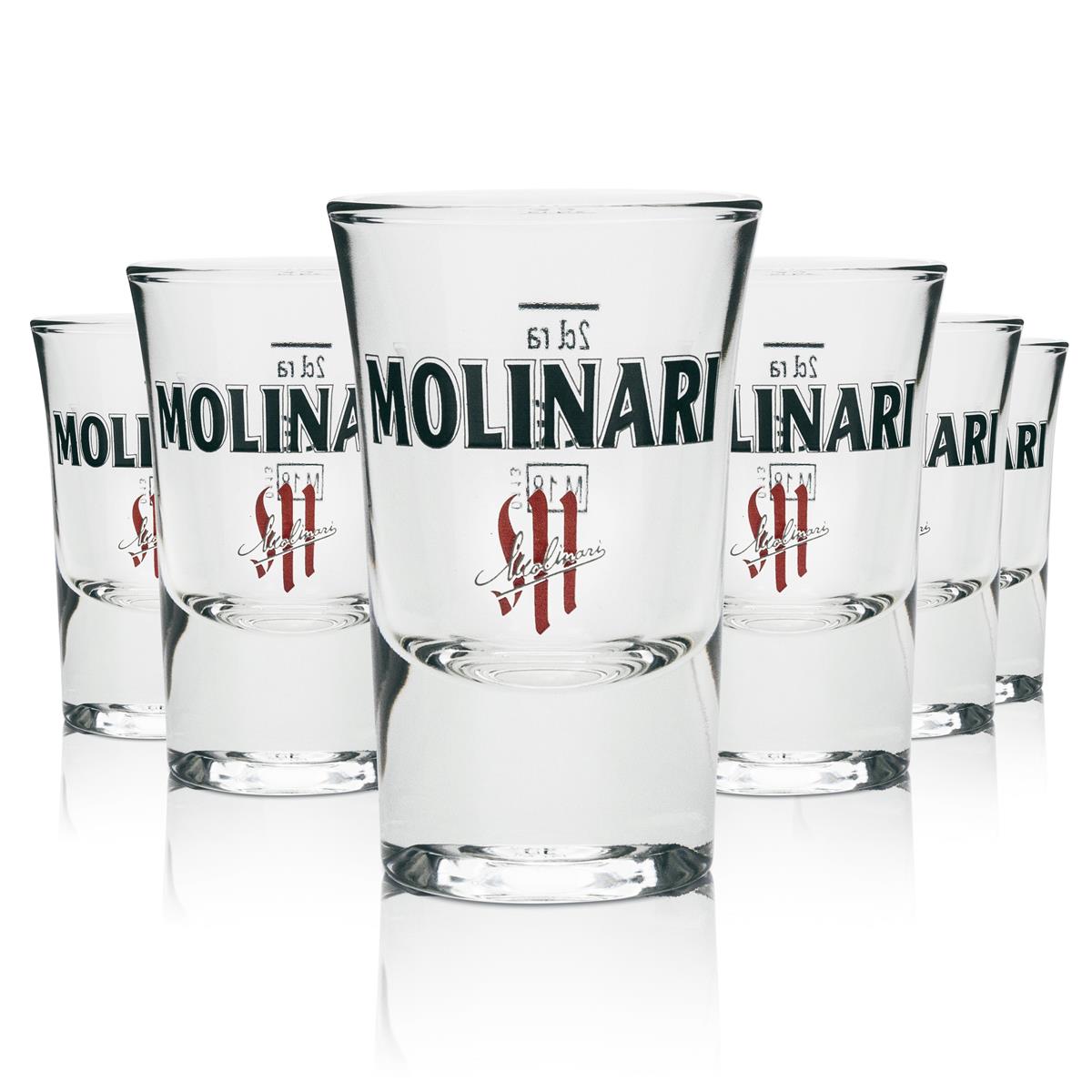 6 bicchieri da shot Molinari Sambuca 2 cl, bicchieri da liquore Gastro calibrati