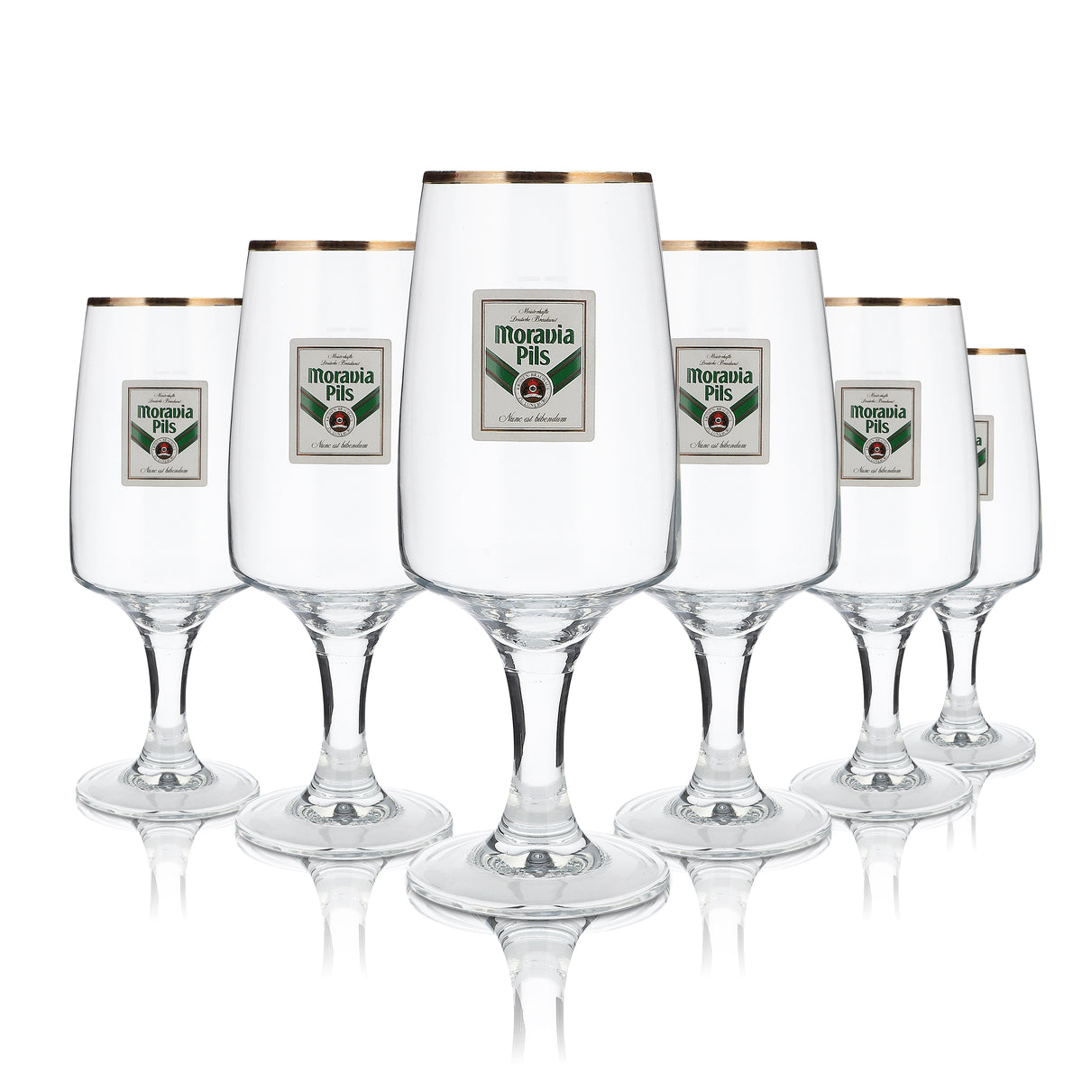 6x Moravia Bicchiere 0,4 l con bordo dorato Coppa Pilstulpe Set di bicchieri da birra Birrificio Gastronomia – Vista 4
