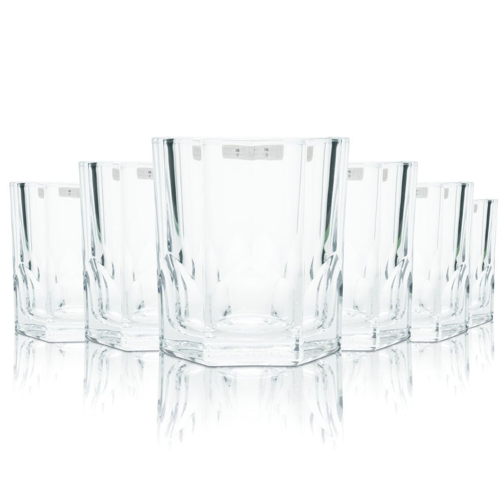 6 bicchieri da rum Mount Gay 0,33 l, bicchieri tumbler con profilo sagomato, set di bicchieri da cocktail long drink