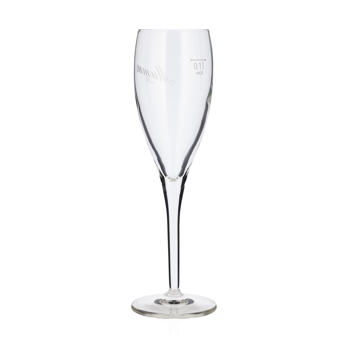 6 bicchieri da champagne Mumm, modello a flauto, 0,1 l, con logo Mumm&Co bianco in obliquo (set da 6) – Vista 4