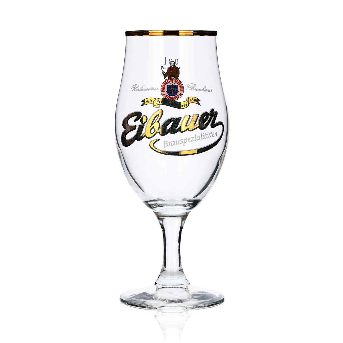 6 bicchieri da birra Münchbräu Eibau 0,3 l con bordo dorato "Eibauer Brauspezialitäten" – Vista 2