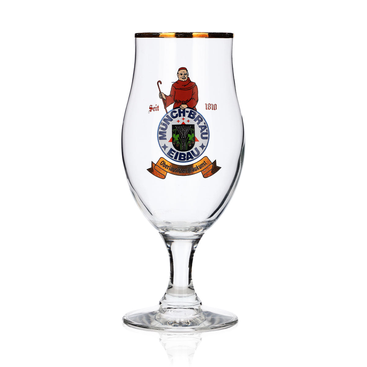 6 bicchieri da birra Münchbräu Eibau 0,3 l, forma a tulipano con bordo dorato Böckling – Vista 2