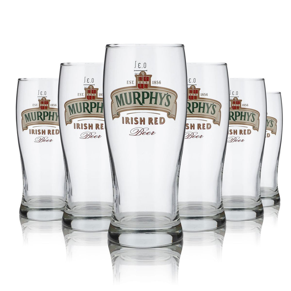 6 bicchieri Murphy's 0,3 l Irish Stout Irish Red Beer Pint Set di bicchieri da birra Birrificio