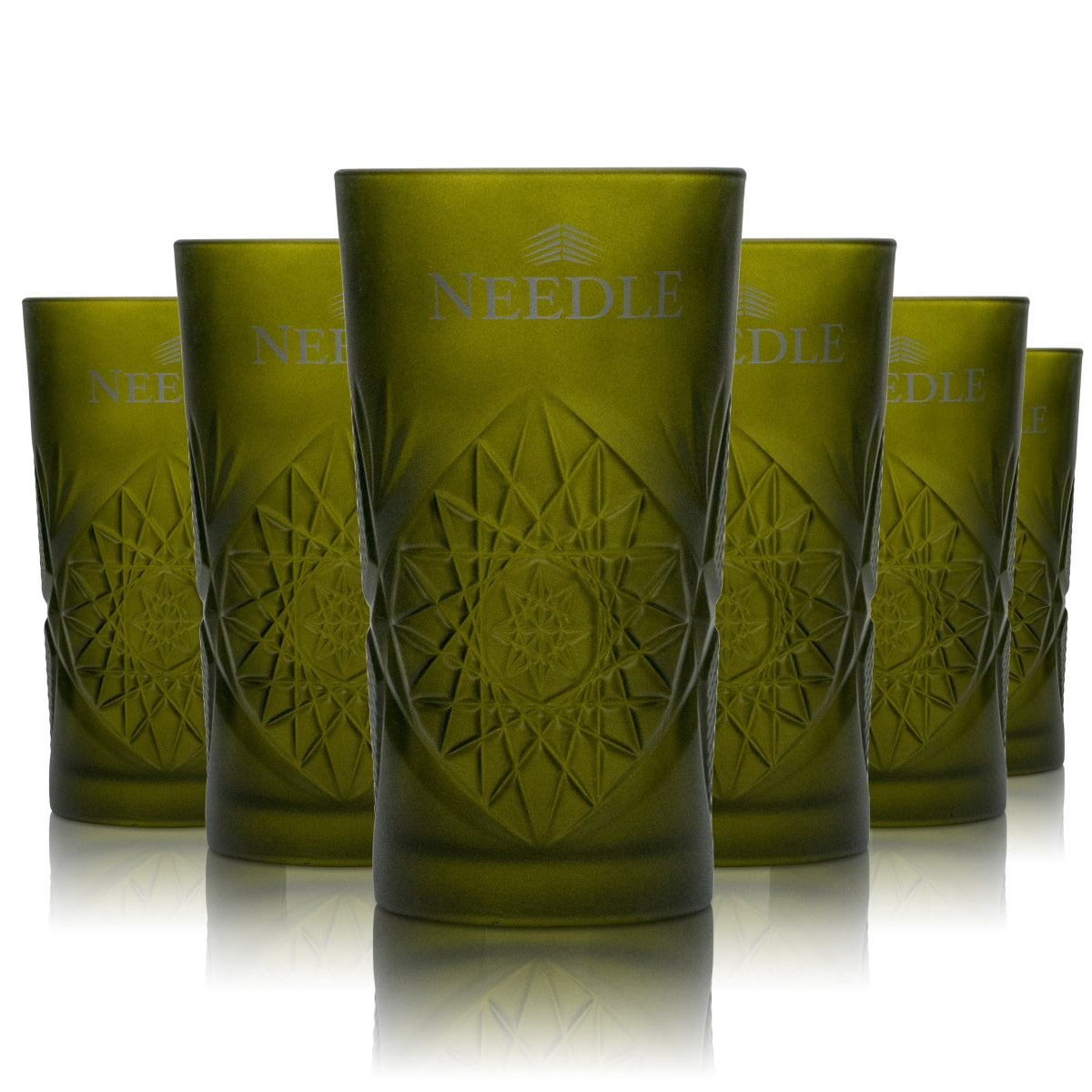 6 bicchieri da long drink Needle Gin 0,3 l Masterpiece Frosted-Green Bicchieri Tonic