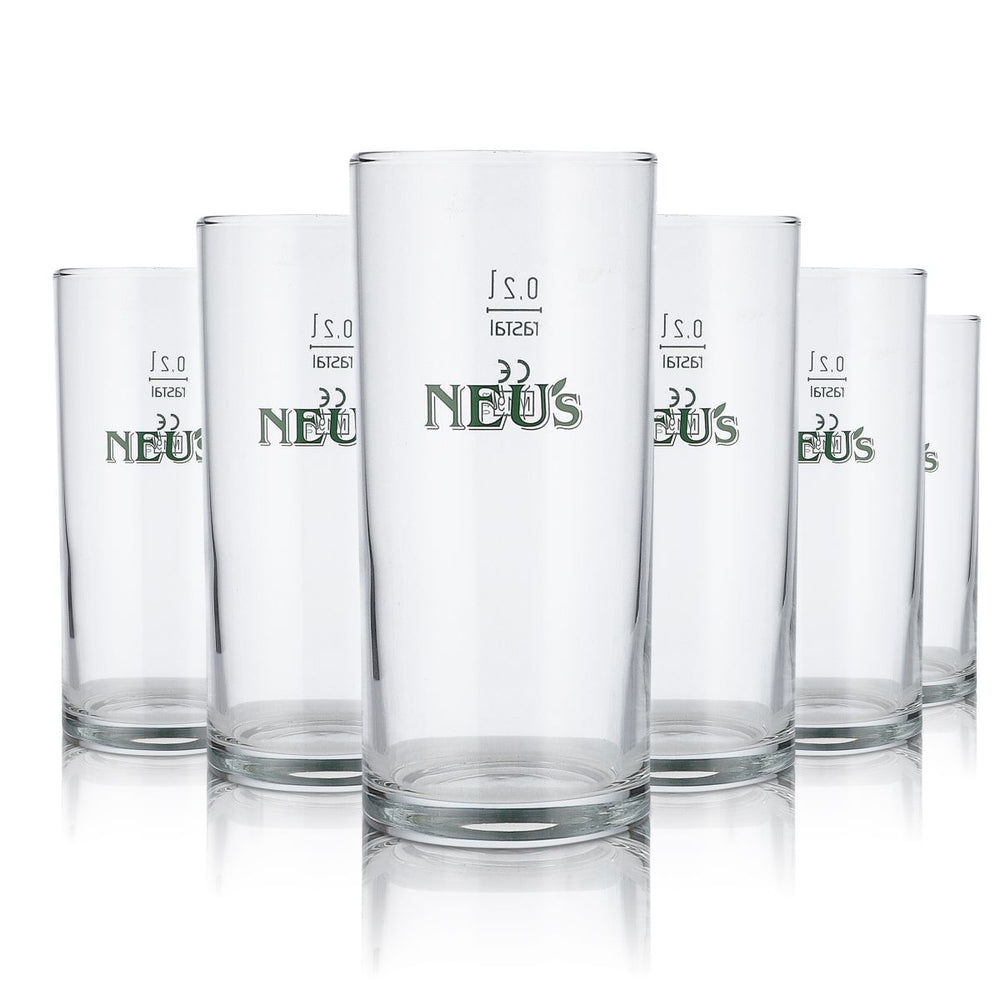 6x bicchieri in vetro nuovo 0,2 l, set di bicchieri a forma di birra per succhi, acqua minerale, bibite gassate