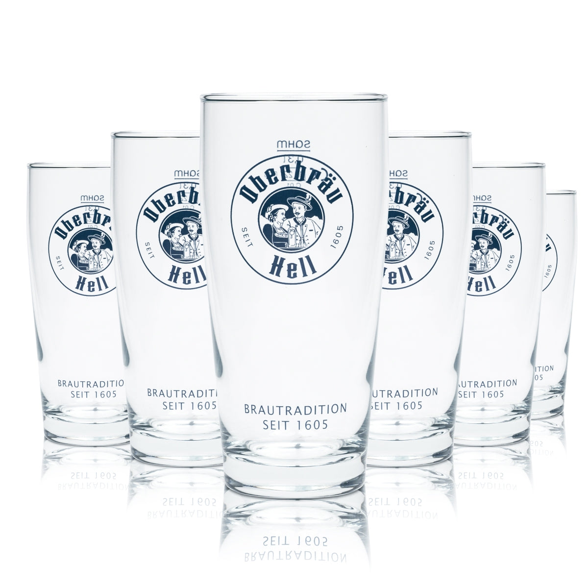 6 bicchieri da birra chiari Oberbräu 0,3 l Willibecher Sahm bicchieri tumbler coppa tulipano bar