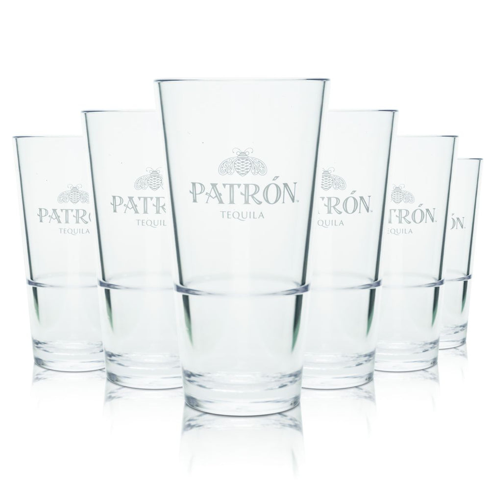 6 bicchieri da tequila Patron in plastica 0,38 l bicchieri da long drink in plastica riutilizzabili
