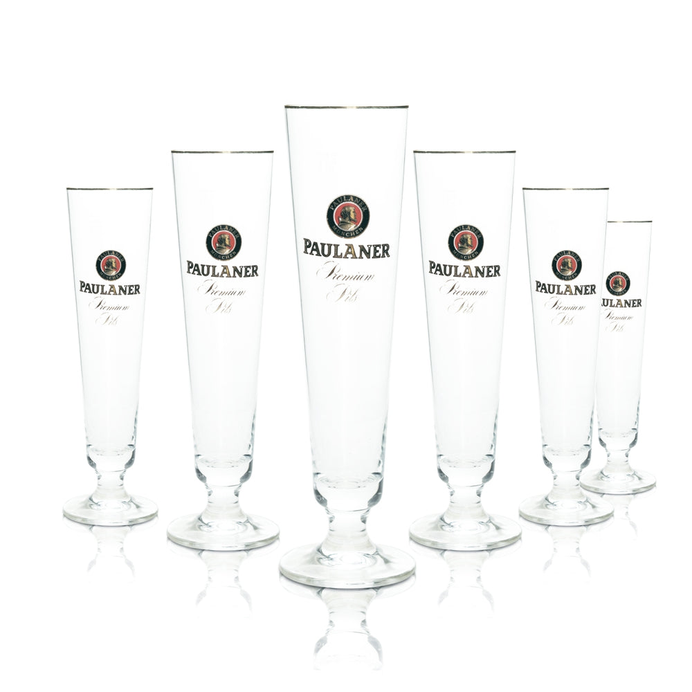 6 bicchieri da birra Paulaner a calice 0,3 l con bordo dorato Rastal Pokal bicchieri tulipano Pils chiara