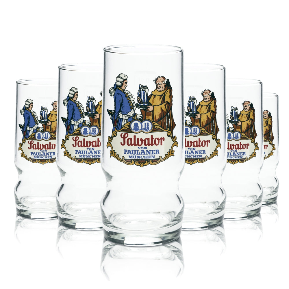 6 bicchieri da birra Paulaner da 0,25 l Birrificio Salvator Baviera Collezionismo Bar