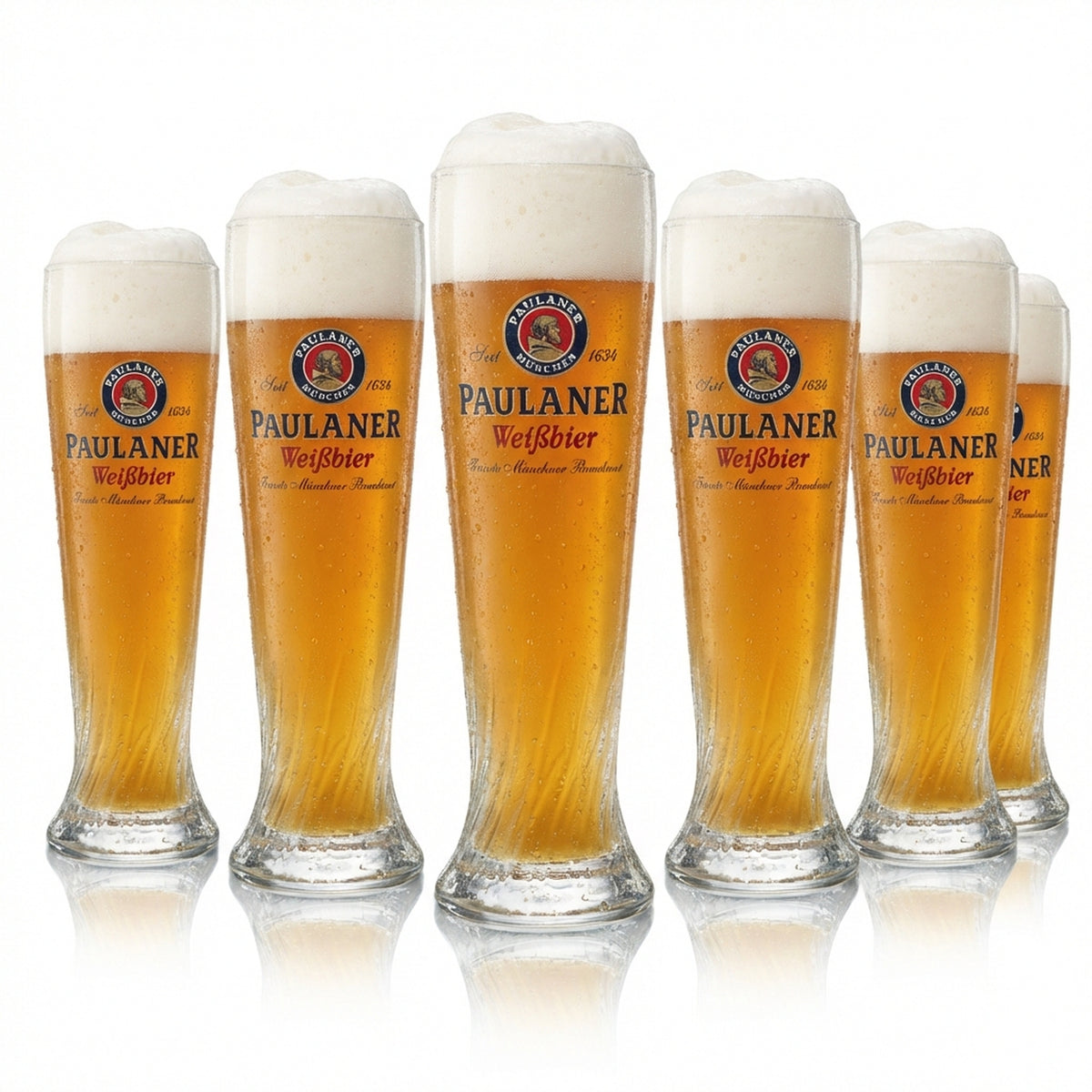 6 bicchieri da birra Paulaner Weißbier 0,5 l Bicchieri Hefeweizen calibrati Gastro Birrificio Baviera