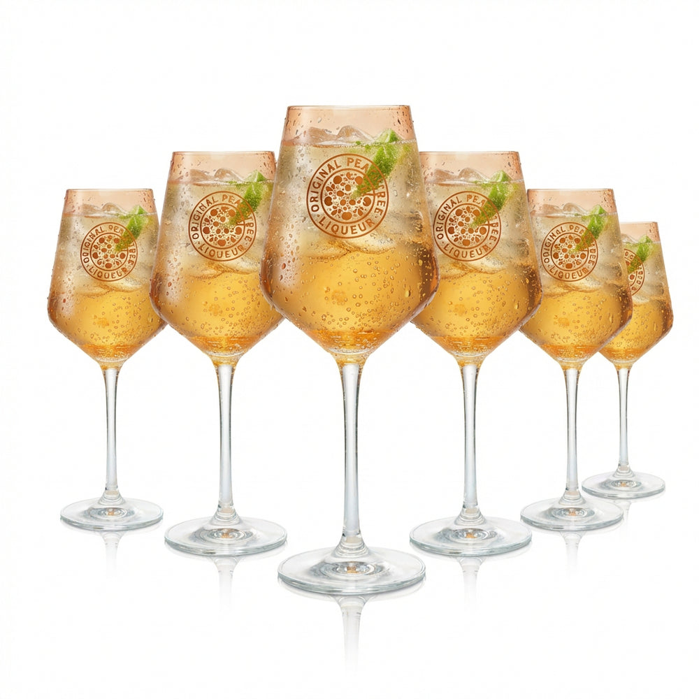 6 bicchieri da vino Peachtree 0,35 l Bicchieri da aperitivo Bicchieri da cocktail Fizzy Peachtree Longdrink