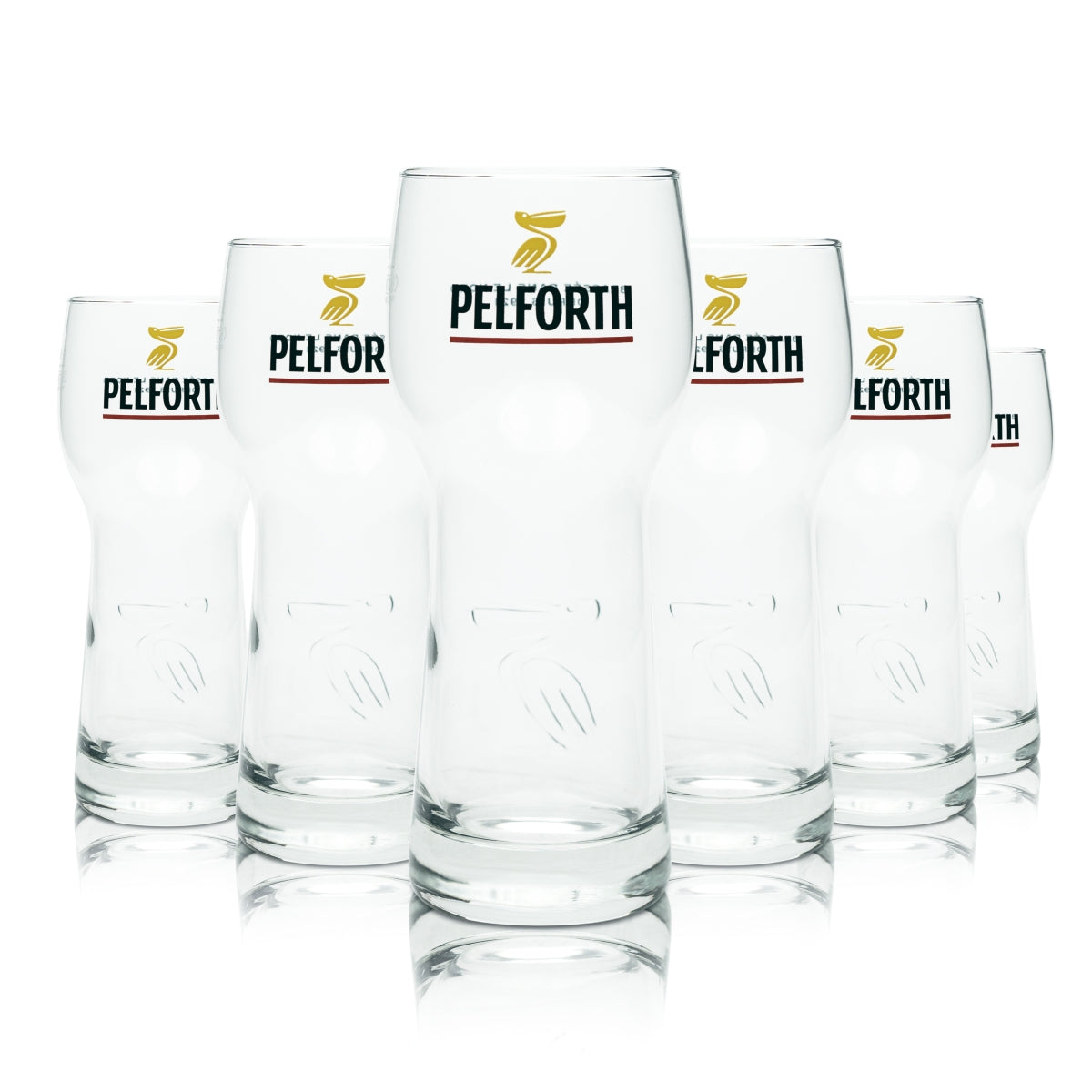 6 bicchieri da birra Pelforth 0,5 l con rilievo pellicano Birrificio Francia Beer Verre