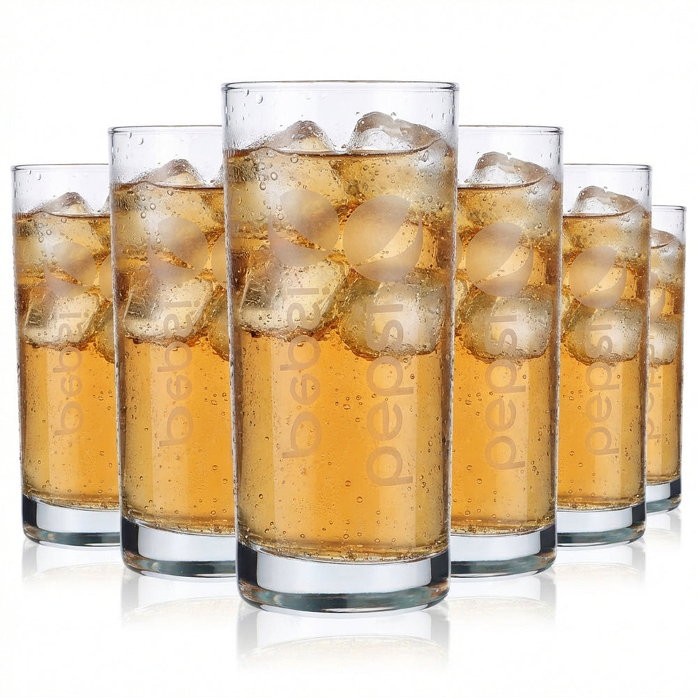 6 bicchieri Pepsi Cola Retro Bicchiere cult Cola 0,4 l Marchio verticale