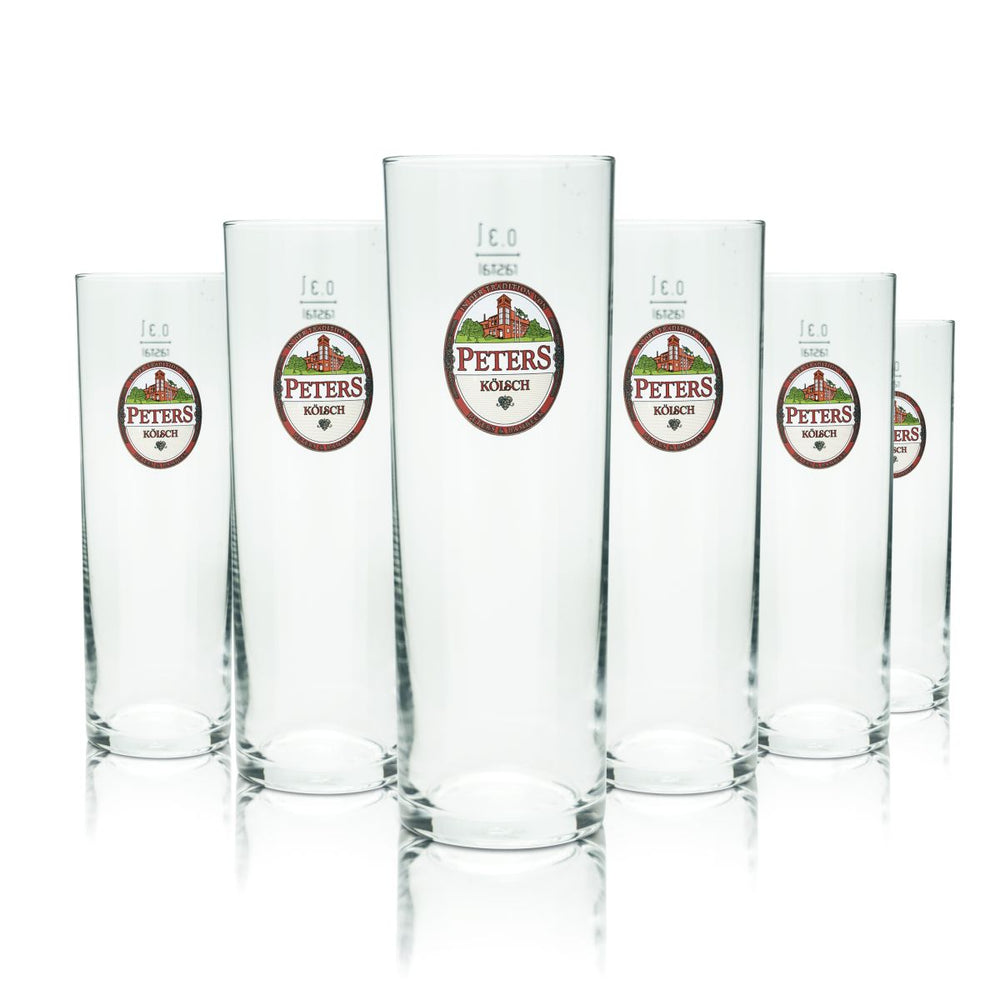 6 bicchieri da birra Peters Kölsch 0,3 l Set di bicchieri per birra Altbier Brauerei Köln