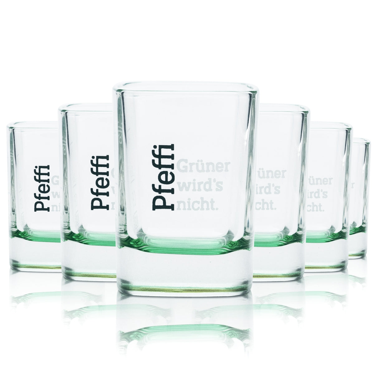 6 bicchierini Pfeffi da 4 cl Bicchierini da liquore Kurze Stamper Nordbrand Verde Menta Kneipe