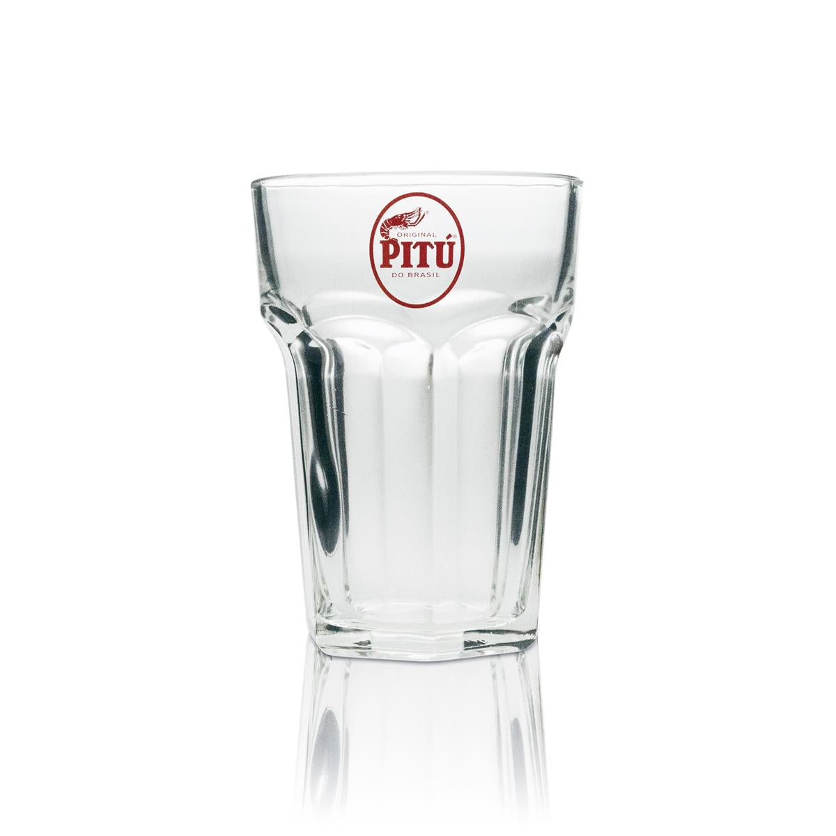 6 bicchieri da long drink per liquore Pitu con logo rosso 500 ml