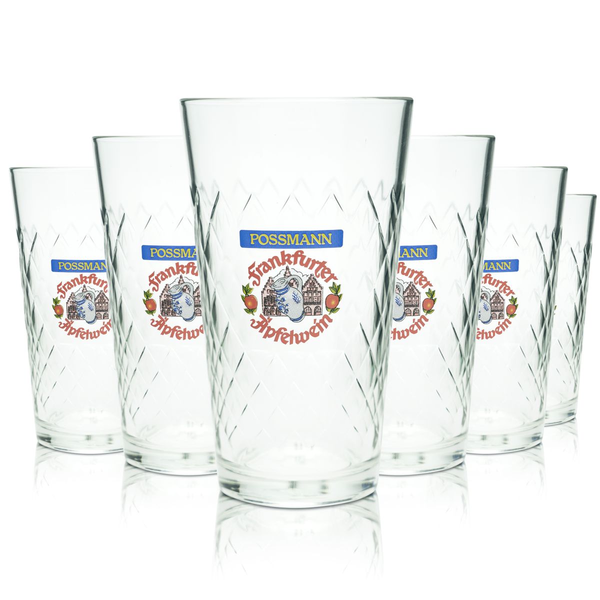 6 bicchieri da sidro Possmann 0,5 l Willi Becher Set di bicchieri con bordo in vetro Most Cider
