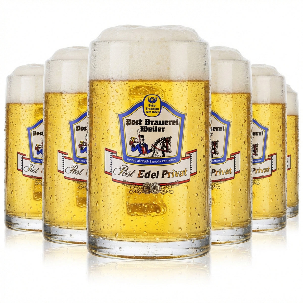 6 bicchieri da birra Post Brauerei Weiler Bierglas Bierseidel Gläser 0,3 l