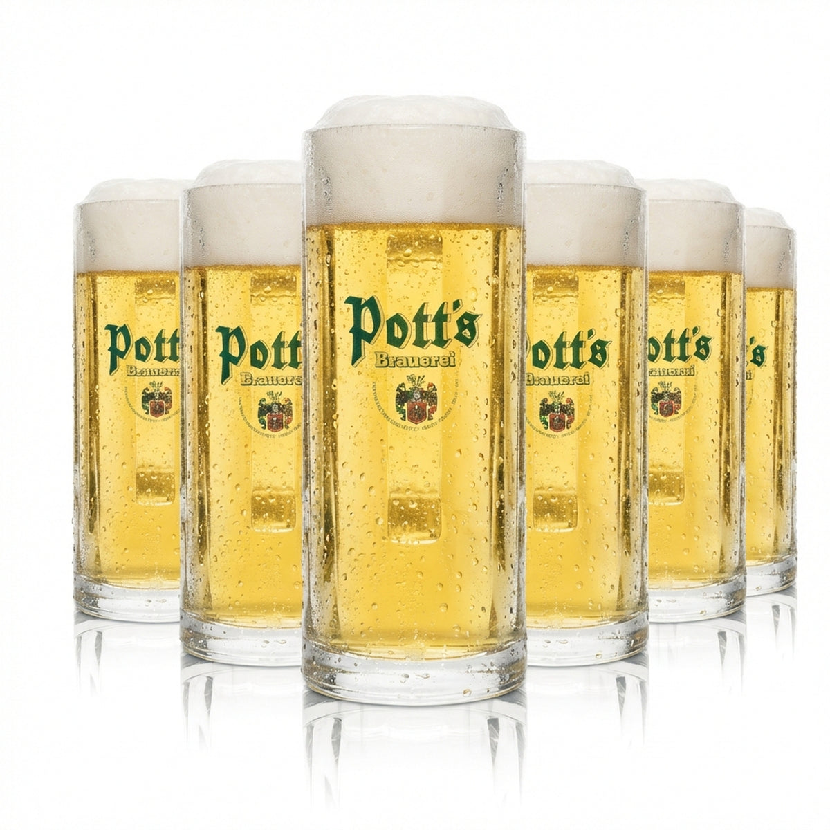 6 bicchieri da birra Potts 0,5 l, boccale scanalato Rastal