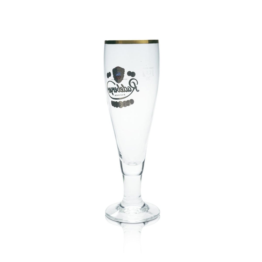 6 bicchieri da birra Radeberger 0,2 l, forma a tulipano, bordo dorato, bicchieri da bar e ristorante, birra Pils